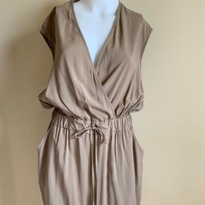 Kenneth Cole Wrap Front Dress S in Khaki Green/Tan